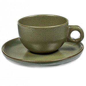 Пара кофейная для капучино «Серфис»  керамика  зеленый  Serax
