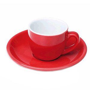 Набор кофейных пар «Колорадо» (6 штук); материал: фарфор; 85 мл; красный
