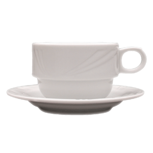 Чашка чайная «Аркадия»; материал: фарфор; 180 мл; диаметр=7.5, высота=6.5, ширина=11 см.; белый