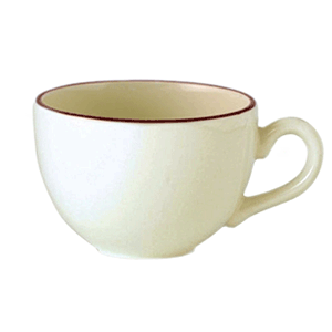 Чашка чайная «Кларет»; материал: фарфор; 450 мл; диаметр=12, высота=8, длина=15 см.; бежевая,бордо