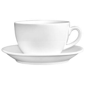 Пара чайная «Кунстверк»; материал: фарфор; 200 мл; диаметр=9, высота=8, ширина=15 см.; белый