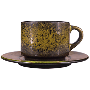 Пара чайная «Млечный путь изумрудный»  фарфор  200мл Борисовская Керамика
