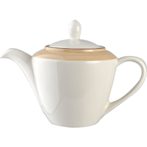 Чайник «Чино»; материал: фарфор; 475 мл; диаметр=53, высота=132, длина=190 мм; цвета: белый, бежевый