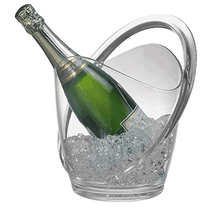 Ведро для шампанского; пластик; 3л; высота=27.5, длина=23, ширина=22 см.; прозрачный