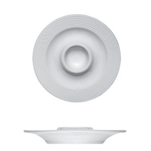 Подставка для яйца «Карат»; материал: фарфор; диаметр=13, высота=2.5 см.; белый