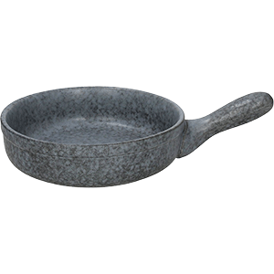 Сковорода порционная «Органика»; фарфор; D=18см; серый