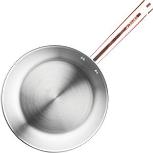 Сковорода; сталь нержавеющая, медь; диаметр=24 см.