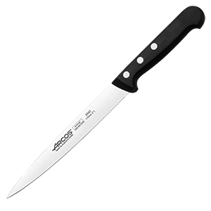 Нож для плоской рыбы «Универсал»; сталь нержавеющая,полиоксиметилен; L=17см; черный