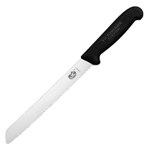 Нож для хлеба; сталь нержавеющая, полипропилен; длина=34.5/21, ширина=2.5 см.; цвет: черный
