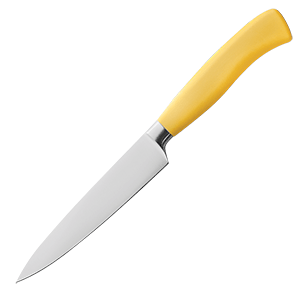 Нож кухонный универсальный «Платинум»; сталь нержавеющая,пластик; длина=17.5/16, ширина=3 см.; желтый ,металлический