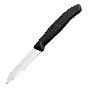 Нож для чистки овощей; L(лезвие)=8 см.; сталь нержавеющая; длина=18.9, ширина=2 см.; металлический, цвет: черный Нож для чистки овощей; L(лезвие)=8 см.; сталь нержавеющая; длина=18.9, ширина=2 см.; металлический, цвет: черный