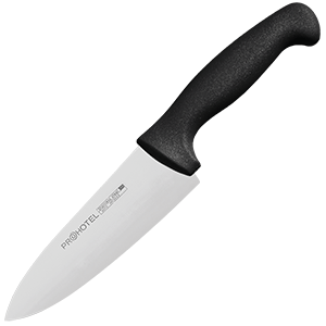 Нож поварской «Проотель»; сталь нержавеющая,пластик; L=29/15,B=4.5см; металлический ,черный