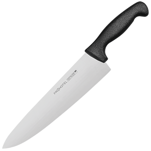 Нож поварской «Проотель»; сталь нержавеющая,пластик; L=38/23.5,B=5.5см; металлический ,черный