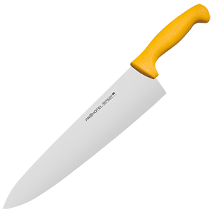 Нож поварской «Проотель»; сталь нержавеющая,пластик; L=43.5/28.5,B=6.5см; металлический , желтый