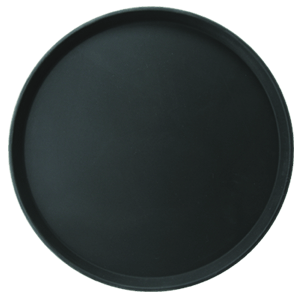 Поднос круглый; пластик,прорезиненный; диаметр=275, высота=20 мм; цвет: черный
