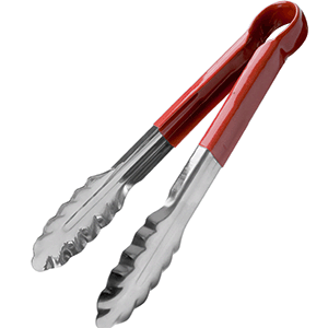 Щипцы красная ручка «Проотель»  сталь,резина  длина=240/85, ширина=40 мм ProHotel