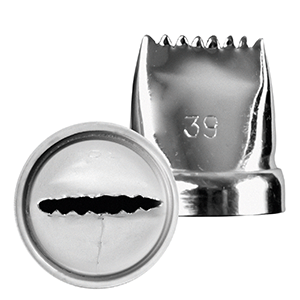 Насадка кондитерская «Рифленая лента»; сталь нержавеющая; диаметр=22, высота=25 мм; металлический