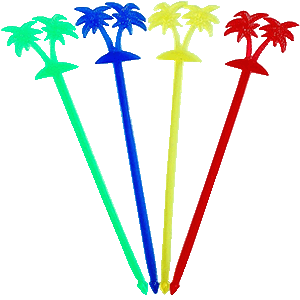 Мешалка «Пальма»[50шт]; пластик; 50мл; ,L=20,5см; разноцветный 