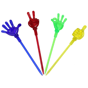 Пики для канапе «Ладошка» [120 шт]; пластик; длина=8.5 см.; разноцветные