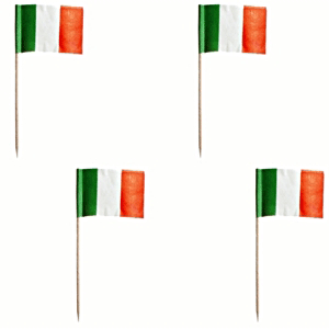Шпажки для канапе «Итальянский флаг» длина=7,5 см. (500 штук); дерево; высота=17, длина=9, ширина=4.5 см.; разноцветные