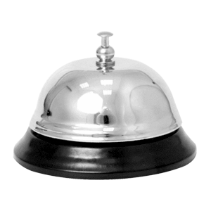 Звонок  металл хромированный  диаметр=8.4, высота=6 см. Leopold