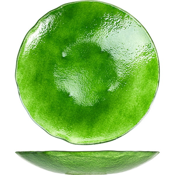 Блюдо круглое; стекло; D=330, H=55мм; зеленый