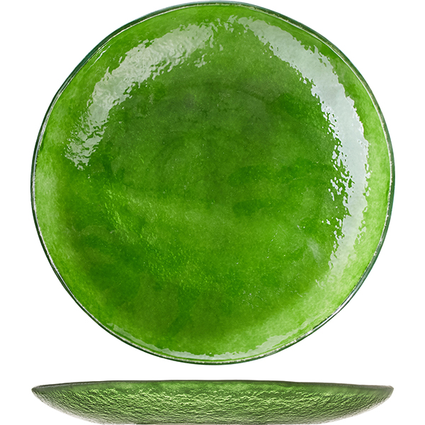 Блюдо круглое; стекло; D=27,H=3см; зеленый 