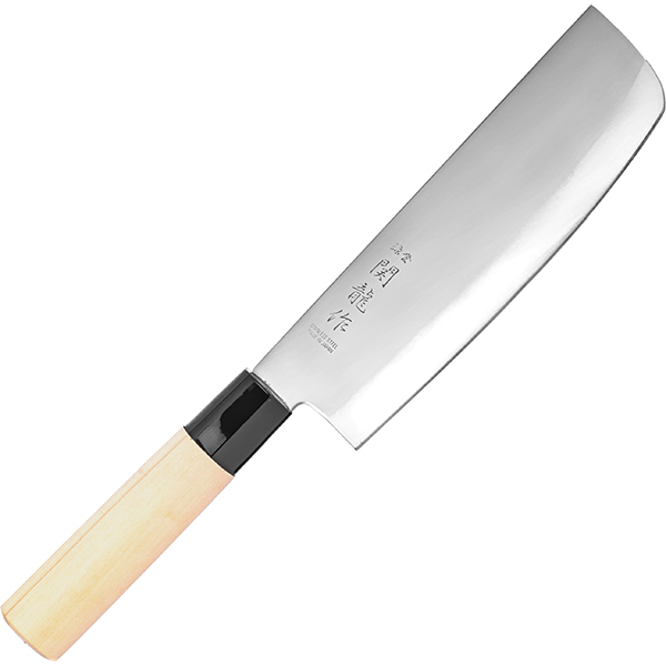 Нож кухонный «Накири»; сталь нержавеющая, дерево; L=29.5/16.5см