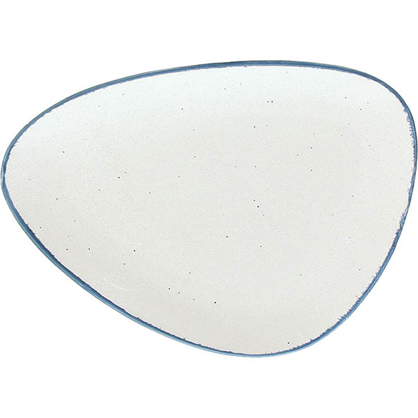Тарелка мелкая «Органика»; фарфор; L=28,B=20.5см; белый, синий