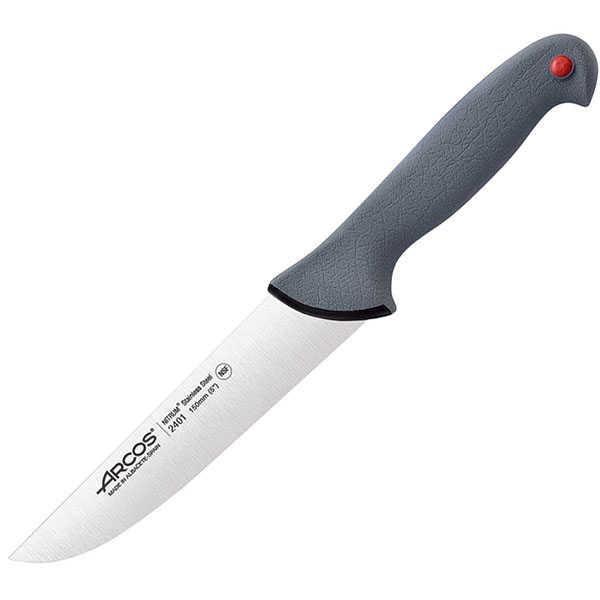 Нож для мяса «Колор проф»; сталь нержавейка, полипропилен; L=28.5/15см; серый,черный
