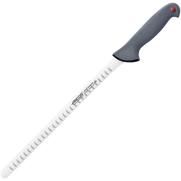 Нож д/лосося «Колор проф»; сталь нержавейка,полипропилен; L=44/30см; серый