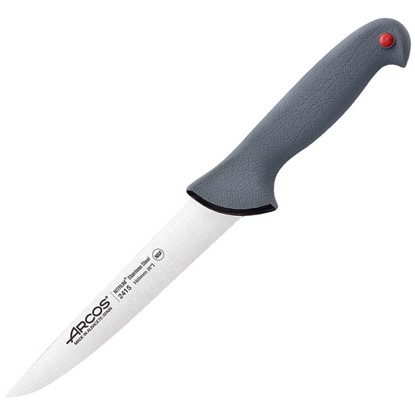 Нож д/мяса «Колор проф»; сталь нержавейка,полипропилен; L=30/16см; серый