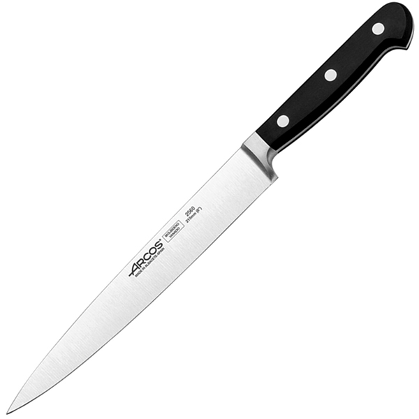 Нож кухонный «Класика»; сталь нержавейка,полиоксиметилен; L=21см; черный,металлический 