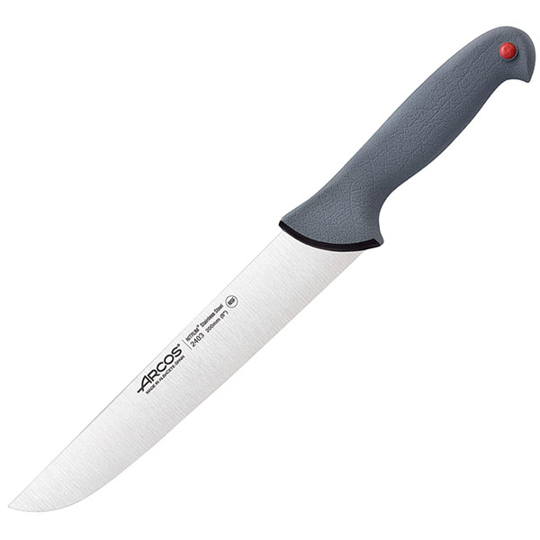 Нож д/мяса «Колор проф»; сталь нержавейка,полипропилен; L=34/20см; серый