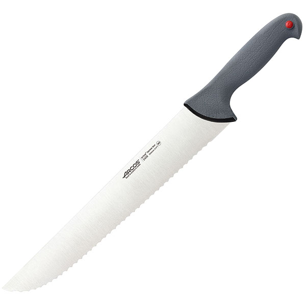 Нож д/мяса «Колор проф»; сталь нержавейка,полипропилен; L=49/35см; серый