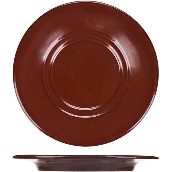 Блюдце «Шоколад»; фарфор; D=15.5,H=2см; темно-коричневое
