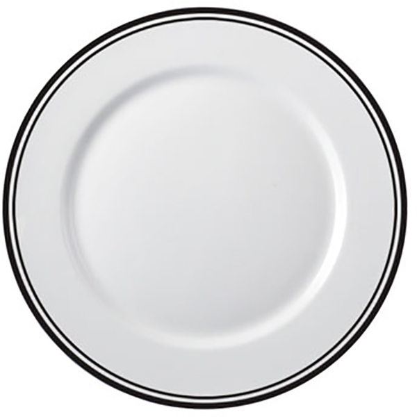 Тарелка мелкая «Ричмонд»; фарфор; D=16.2см; белый,черный