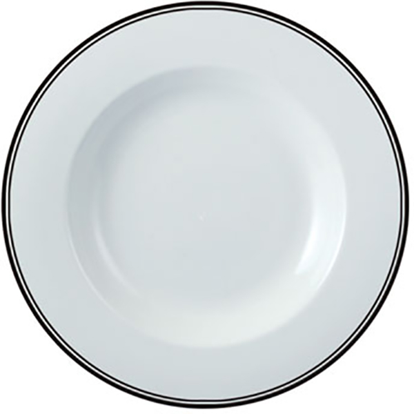 Тарелка для пасты «Ричмонд»; фарфор; D=28.9см; белый,черный