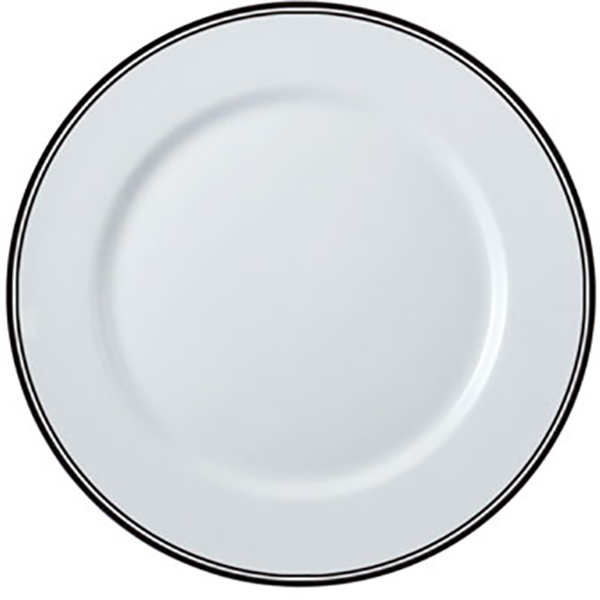 Тарелка мелкая «Ричмонд»; фарфор; D=25.4см; белый,черный
