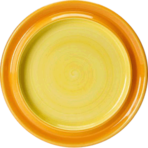 Тарелка мелкая «Фридом Еллоу»; фарфор; D=26см; белый, желтый 