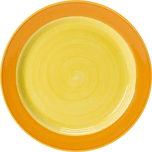 Тарелка мелкая «Фридом-Слимлайн»; фарфор; D=16см; белый, желтый 