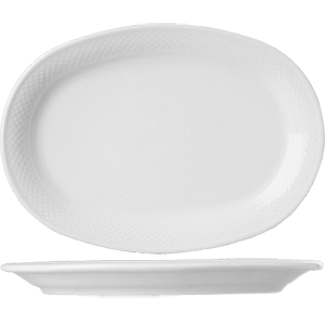 Блюдо овальное «Портофино»; материал: фарфор; высота=3, длина=35, ширина=24.5 см.; белый