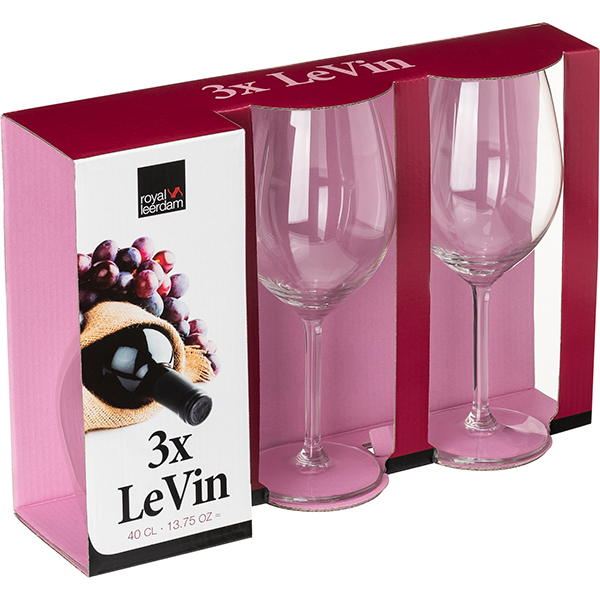 Фужеры для вина «Ле вин» [3шт]; стекло; 400мл; прозрачное 
