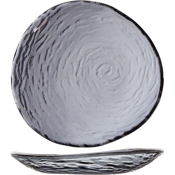 Тарелка пирожковая «Скейп гласс» дымчатый; стекло; D=14см