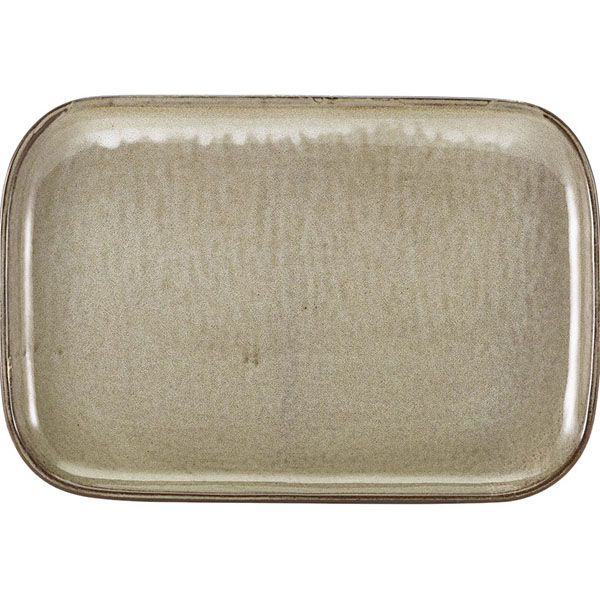 Блюдо прямоугольное «Терра Грей»; фарфор; L=34.5,B=23.5см; серый