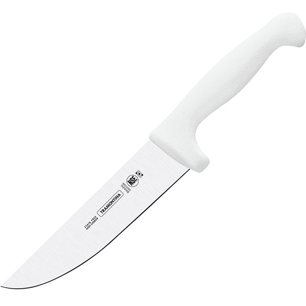 Нож для мяса; сталь нержавейка,пластик; L=15см; металлический ,белый
