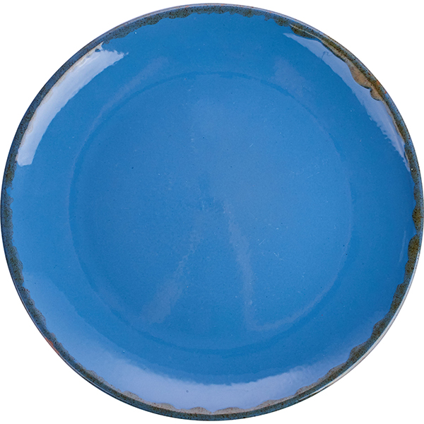 Тарелка мелкая «Синий крафт»; керамика; D=22,H=2.3см; голубой