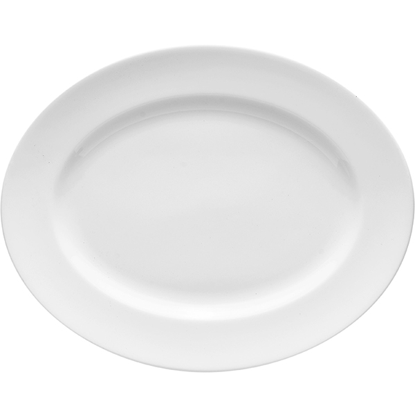 Блюдо овальное «Монако Вайт»; материал: фарфор; высота=2, длина=28, ширина=22 см.; белый