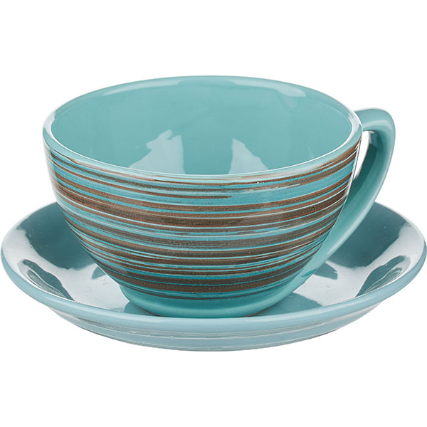 Пара чайная «Скандинавия»; керамика; 250мл; D=15см; голубой