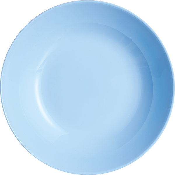 Тарелка глубокая; стекло; D=20см; голубой